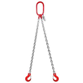 Chain Sling 5/16 Inch x 5 Ft Lifting Chains Double Leg with Grab Hooks Chain Slings for Lifting 3 Ton Capacity Lifting Slings G80 Alloy Steel Engine Lift Chain for Cargo Security Towing