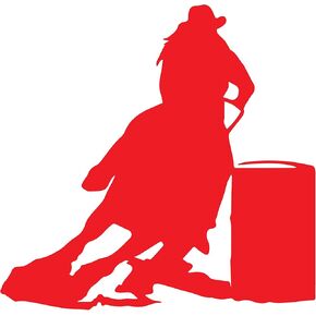 JMM Industries Barrel Racer Womens Rodeo Cowgirl Western Vinyl Decal Sticker Car Window Bumper Die Cut 6-Inches Premium Quality UV Resistant Laminate (5-Inches, Hot Pink)