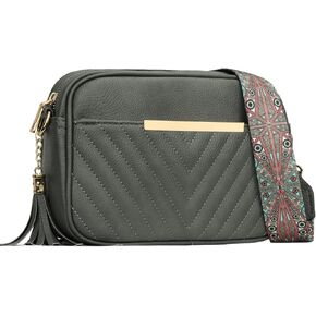 KKXIU Quilted Small Crossbody Bag for Women and Teen Girls Stylish Shoulder Purse with Wide Strap
