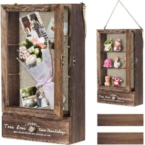 Shadow Box Frame 11X16, Large Shadow Box Display Case with Removable Shelves and Drawers, Brown Memory Boxes for Bridal Shower Gifts, Wedding Gifts for Couples 2024 in Kuwait