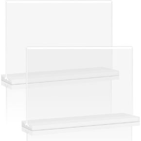 2 Pack 6 X 9 Acrylic Sign Holder - Solid Acrylic Frames with Wood Base and High Definition Acrylic Glass Covers Acrylic Photo Frame - Stand for Office, School, Restaurant