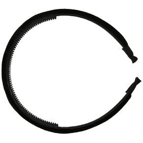 CARAVAN Traditional Flexible Black Velvet Head Band With Teeth