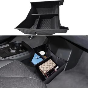 Floor Center Console Organizer Compatible with 2022 2023 2024 2025 BMW iX Interior Accessories, iX Lower Armrest Storage Box Insert Tray, Black