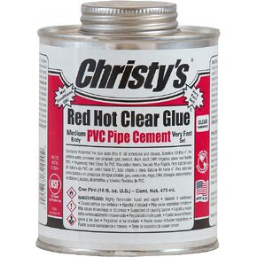 Christy's Red Hot Blue Glue PVC Cement - Medium Body, Very Fast Set, Low-VOC, 1 Quart (32 fl oz)