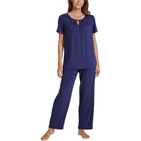 POKWAI Women Pajamas Sets Short Sleeve Tops and Pants Pajama Set Soft Comfy Sleepwear Pjs