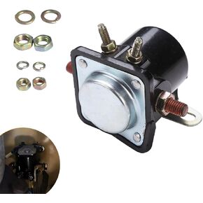 1 PC Automotive 4 Pin 12V Relay, Heavy Duty Heat Resistant Starter Relay with Nut and Washer, Standard SPEC Original Replacement, Compatible with Ford 1965-1986 E6ef-11001-aa Sr550x (Black)