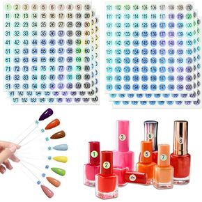 3 Sets Number Stickers(Number 1-300),Self-Adhesive Round Office Labels and Stickers,Waterproof Round Stickers for Organizing Nail Polish Bottle/Nail Swatch Sticks/Lipstick