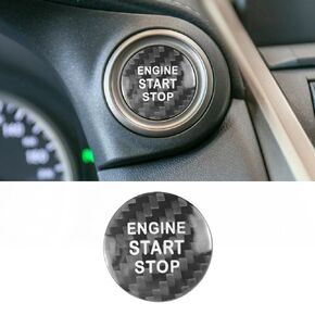 Compatible with Lexus Engine Start Stop Button Cover Keyless One Click Push Start Button Trim Sticker for is ES GS NX RX LX RC F, Real Carbon Fiber(Black)