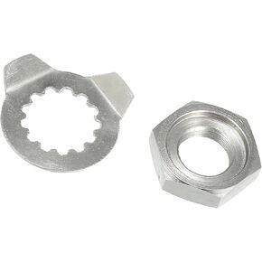 NO. 90179-18020 Front Sprocket Holder Lock Nut & Bolt Washer 13 Tooth for Yamaha 660R YFM660R 2011-2015 ATV Durable/Metal / 2pcs Silver Tone