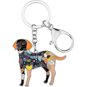 BONSNY Enamel Alloy Heart Labrador Retriever Dog Lover Key For Women Car Purse Charms