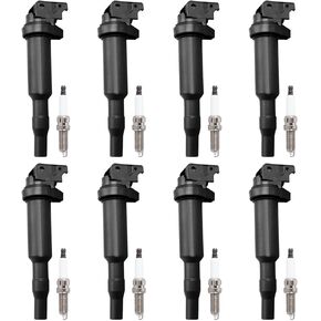 ENA Set of 8 Ignition Coil Pack and 8 Platinum Spark Plug Compatible with BMW 135i 135is 335i 435i 535i 640i 740i 740Li M235i X3 X5 X6 3.0L 4.4L Replacement for 12120037580 0221504470 ZR5TPP33 UF592