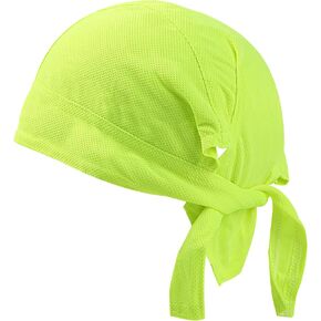 GREEN DEVIL Skull Cap Helmet Liner in High-Visibility， Cooling Do Rag, Sweat Wicking ，Fits Under Helmet Green