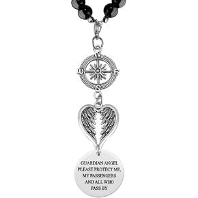 Guardian Angel for Car, Guardian Angel Please Protect Me My Passengers, Rear View Mirror Car Charm, New Driver Gift, Safe Travels Driving Gift, Car Decor, Protection Car Charm