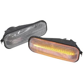 Front Side Fender Turn Signal Repeater Lamps, Amber LED Side Marker Lights, 1995-1999 Compatible with Honda Ballade, Hatchback Sedan Civic 2/3/4DR CR-V - Clear Lens Dynamic Light