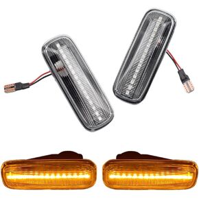 Turn Signal Lamp Led Front Fender Side Marker Light Compatible with Honda Civic CRV Ballade Domani Prelude Partner Orthia (Crystal)
