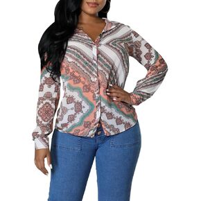 Women's Button Down Shirts Dress Shirts Long Sleeve Collared Multicolor Blouses Tops