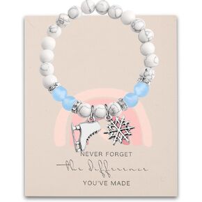 WSNANG Skating Keychain Figure Skater Gift Skating Coach Gift Never Forget The Difference You've Made Keychain