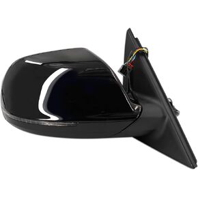 Driver Side View Mirror Assembly Compatible with Audi Q5 2009-2014 Black Left Rear Outside Exterior Mirrors w/Power Folding Heated Turn Signal AU1320120