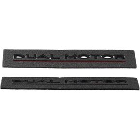 BYOBYO 2PCS Dual Motor Badge Emblem Sticker Matte Black Sticker Emblem 3D Car Rear Trunk Emblem Decals Letter Badge Stickers Decor Car Accessories Compatible with Tesla Model 3 Y