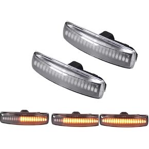 2X Dynamic Blinker LED Front Fender Side Marker Turn Signal Light Replacement For Land Rover Discovery Freeland Range Rover Sport L320 LR2 LR3 LR4 Discovery 3 4 L319(Clean Lens)