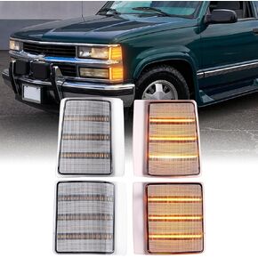 LED Front Corner Side Marker Turn Signal Lights Replacement for 1994-1998 C10 Silverado / 1994-1998 C/K 1500 2500 3500 Pickup Truck / 1994-1999 Suburban / 1995-1999 Tahoe