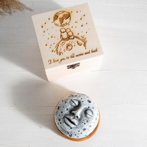 Cone Incense Holder,Handmade Modern Incense Burner with Special Wooden Box Backflow Incense Burner,Moon and Back Incense Holder, idea, Gift for her,Gift for him,Anthracite Textured