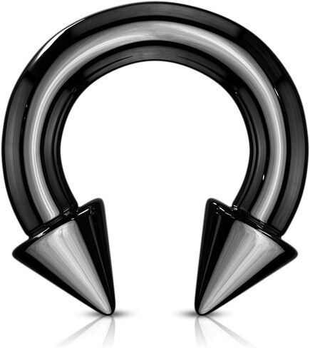 12 جرام أو 10 جرام حلقة حديد دائرية على شكل حدوة حصان مع نهايات مسننة ثقب الجسم الشفاه الزنمة حلق الحلمة حاجز الأنف in Kuwait