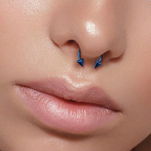 12 جرام أو 10 جرام حلقة حديد دائرية على شكل حدوة حصان مع نهايات مسننة ثقب الجسم الشفاه الزنمة حلق الحلمة حاجز الأنف in Kuwait