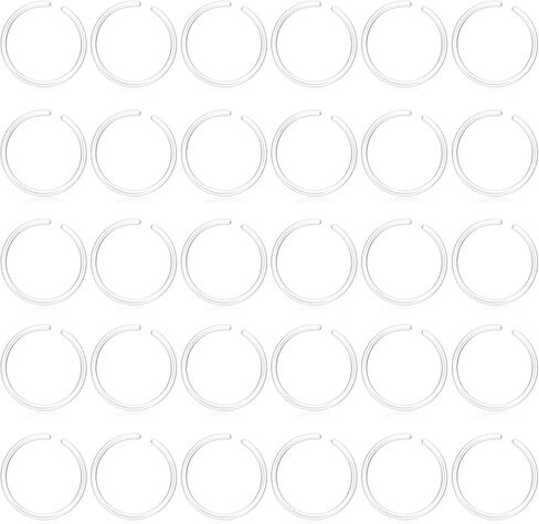 60 Pcs Clear Nose Rings Hoop 20 Gauge Plastic Hoop Ear Retainers Clear Piercing Retainer Plastic Septum Ring for Surgery Flexible Ear Nose Septum Lip Eyebrow Clear Earrings for Sports for Surgery in Saudi Arabia