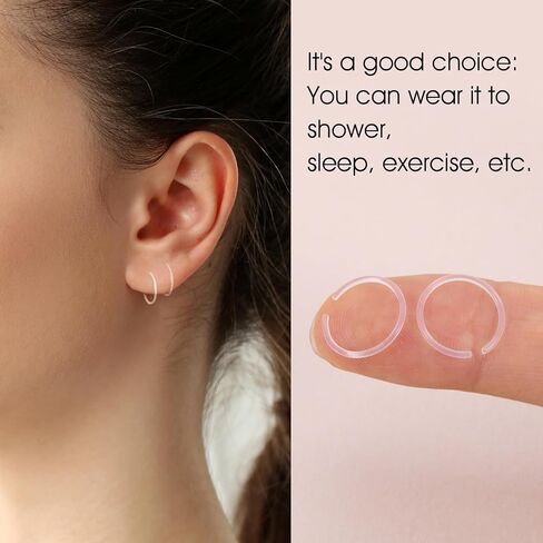 60 Pcs Clear Nose Rings Hoop 20 Gauge Plastic Hoop Ear Retainers Clear Piercing Retainer Plastic Septum Ring for Surgery Flexible Ear Nose Septum Lip Eyebrow Clear Earrings for Sports for Surgery in Saudi Arabia