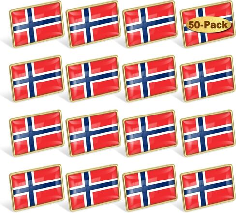 12/24/50/100Pcs Norway Flag Lapel Pins Bulk - Metal Norwegian Nordmann Brooch Badge Souvenir for Men Women Clothes Bags Hats in Kuwait