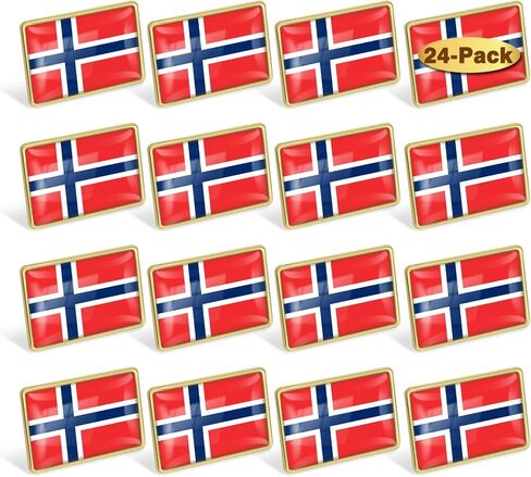 12/24/50/100Pcs Norway Flag Lapel Pins Bulk - Metal Norwegian Nordmann Brooch Badge Souvenir for Men Women Clothes Bags Hats in Kuwait