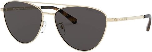 Michael Kors MK1056 Barcelona Aviator Sunglasses 58mm Light Gold/Dark Grey Solid One Size in Saudi Arabia