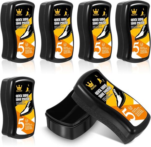 Loopeer 6 Pcs Neutral Shoe Shine Sponge 0.2 oz Instant Shoe Polish Leather Care for Shoes Boot Bags Jacket, Briefcase and More in Kuwait