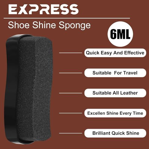 Loopeer 6 Pcs Neutral Shoe Shine Sponge 0.2 oz Instant Shoe Polish Leather Care for Shoes Boot Bags Jacket, Briefcase and More in Kuwait