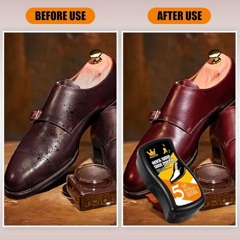 Loopeer 6 Pcs Neutral Shoe Shine Sponge 0.2 oz Instant Shoe Polish Leather Care for Shoes Boot Bags Jacket, Briefcase and More in Kuwait