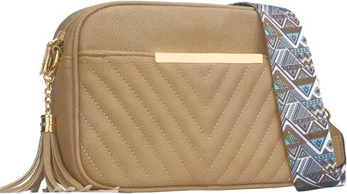 KKXIU Quilted Small Crossbody Bag for Women and Teen Girls Stylish Shoulder Purse with Wide Strap in Kuwait