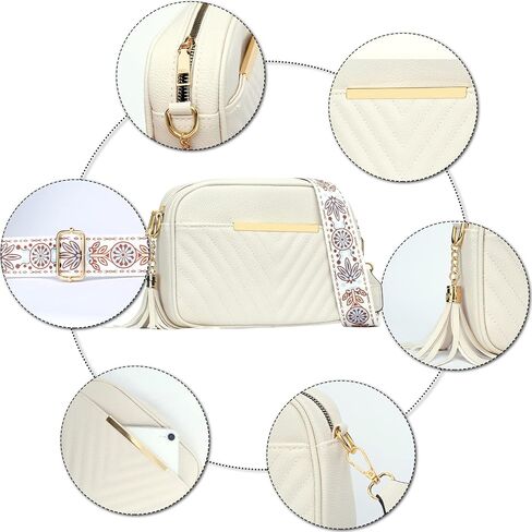 KKXIU Quilted Small Crossbody Bag for Women and Teen Girls Stylish Shoulder Purse with Wide Strap in Kuwait