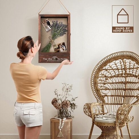 Shadow Box Frame 11X16, Large Shadow Box Display Case with Removable Shelves and Drawers, Brown Memory Boxes for Bridal Shower Gifts, Wedding Gifts for Couples 2024 in Kuwait