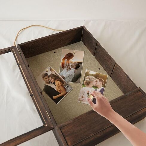 Shadow Box Frame 11X16, Large Shadow Box Display Case with Removable Shelves and Drawers, Brown Memory Boxes for Bridal Shower Gifts, Wedding Gifts for Couples 2024 in Kuwait