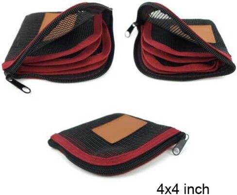 Aventik Fly Fishing Tapered Leader Wallet Tippet Line Case 5 Slots Net-Like Leader Tippet Storage Leader Pocket 4X4inch in Kuwait