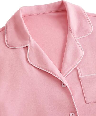 Women's Pajama Sets Button Down Short Sleeve Shirt & Shorts Lounge Sets Nightwear in Saudi Arabia