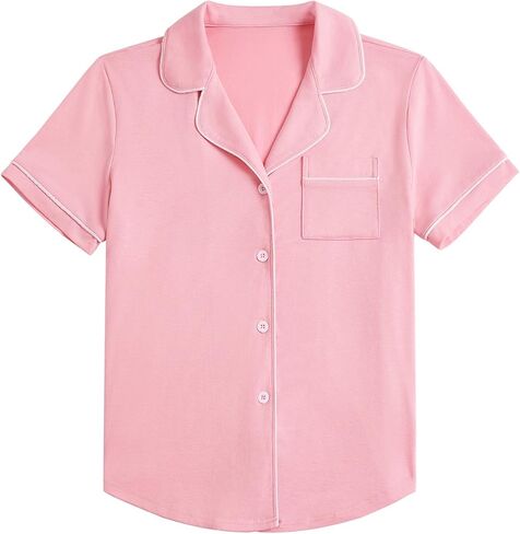 Women's Pajama Sets Button Down Short Sleeve Shirt & Shorts Lounge Sets Nightwear in Saudi Arabia
