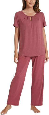 POKWAI Women Pajamas Sets Short Sleeve Tops and Pants Pajama Set Soft Comfy Sleepwear Pjs in Saudi Arabia