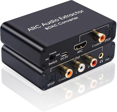 HDMI ARC Audio Extractor Support HDMI ARC to Optical SPDIF 3.5mm AUX Jack | HDMI ARC to Optical Coaxial RCA 3.5mm Audio Adapter Splitter for HDTV Soundbar Speaker Amplifier with Cable in Saudi Arabia
