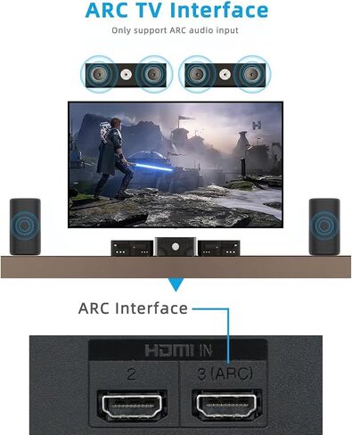 HDMI ARC Audio Extractor Support HDMI ARC to Optical SPDIF 3.5mm AUX Jack | HDMI ARC to Optical Coaxial RCA 3.5mm Audio Adapter Splitter for HDTV Soundbar Speaker Amplifier with Cable in Saudi Arabia