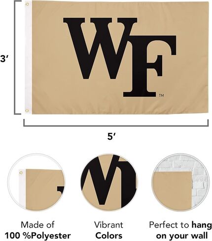 Desert Cactus Wake Forest University Flag Demon Deacons Flags Banners 100% Polyester Indoor Outdoor 3x5 (Style 1) in Saudi Arabia