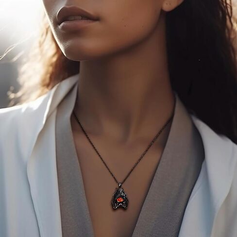 Distance Halloween Gifts Bat Necklace for Women, Opal Birthstone Pendant 925 Sterling Silver Necklace, Birthday Christmas Jewelry Gifts for Women/Wife/Girlfriend in Saudi Arabia