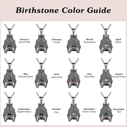 Distance Halloween Gifts Bat Necklace for Women, Opal Birthstone Pendant 925 Sterling Silver Necklace, Birthday Christmas Jewelry Gifts for Women/Wife/Girlfriend in Saudi Arabia
