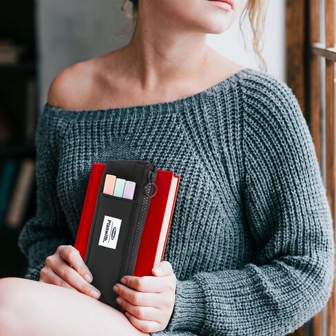 Pen Holder for Notebook Small Pen Holder with Zipper and Adjustable Elastic Band Slim Grey Pencil Case Journal Pen Holder Notebook Pen Holder for Hardcover,Notebooks,Books in Saudi Arabia